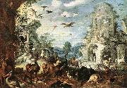 SAVERY, Roelandt Landscapes with Wild Beasts r oil